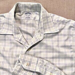 Brooks Brothers 1818 Non-Iron Supima Cotton Shirt 15.5 35 Plaid Check